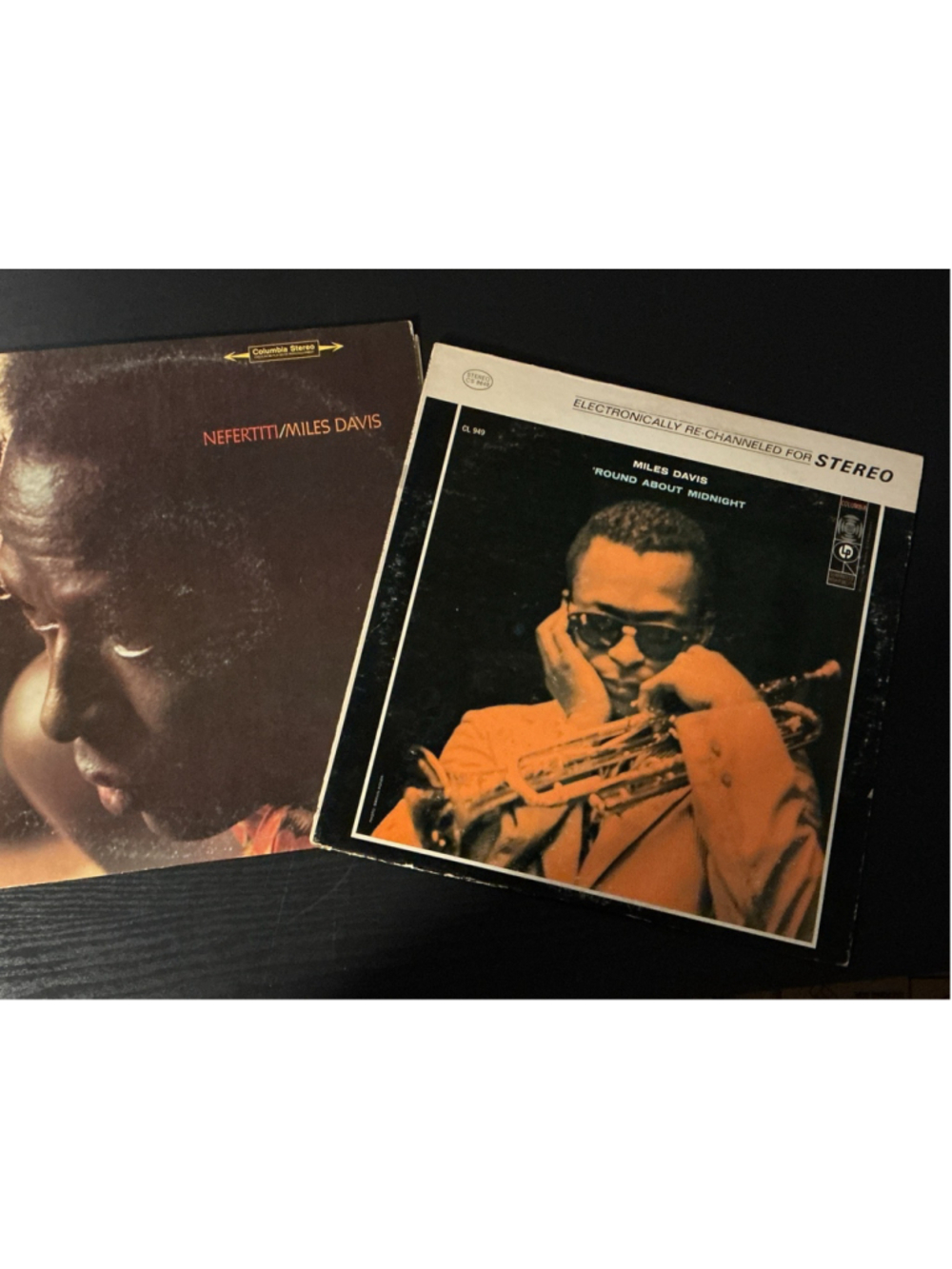 Miles Davis Vinyl LP Lot 2 - Nefertiti & Round About Midnight Columbia Vintage.